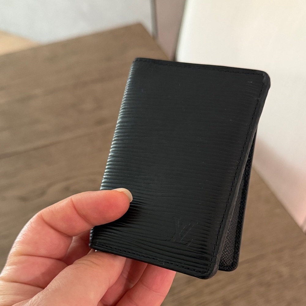 Louis Vuitton Black Textured Card Holder